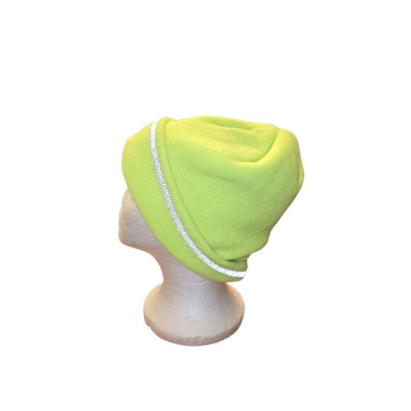 Occunomix Mens Neon Yellow W/ Reflective Stitching Fleece Lined Bobble Hat - Picture 3 of 7